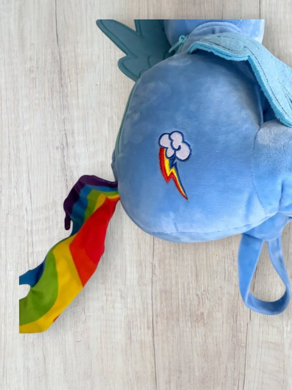 My Little Pony Rainbow Dash Plush Backpack Blue Pegasus Kids Character Bag